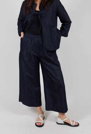 Cropped Wide leg Trouser in Denim