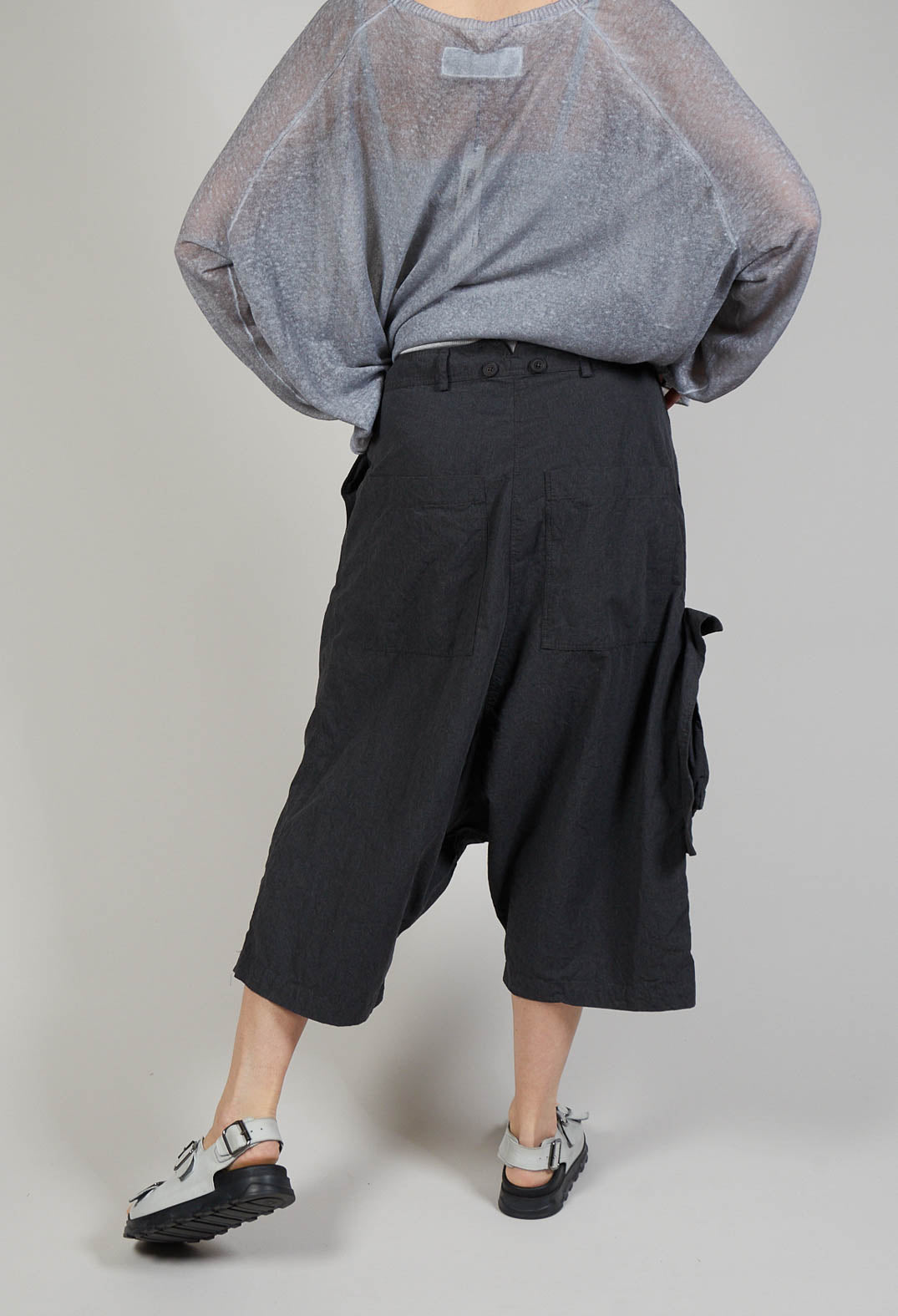 Culotte Salopettes in Charcoal Melange