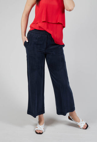 Cupro Trousers in Dark Blue