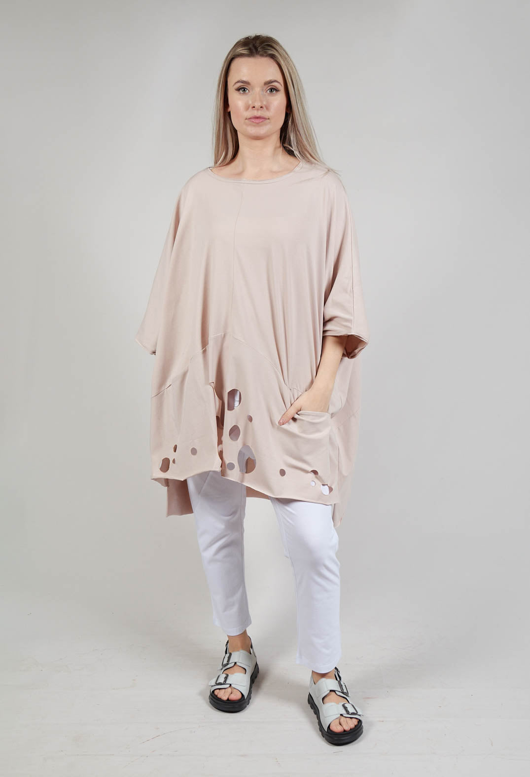 Cut-Out Top in Beige