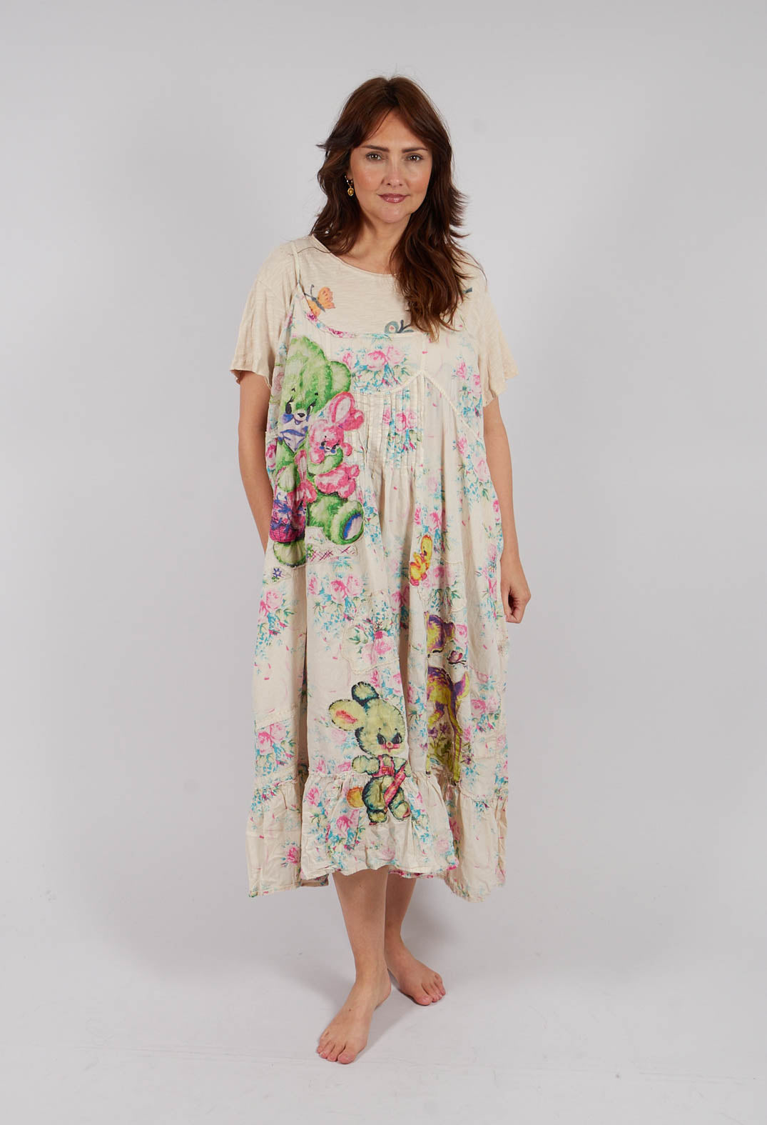 Applique Vianney Slip Dress in Bed of Roses