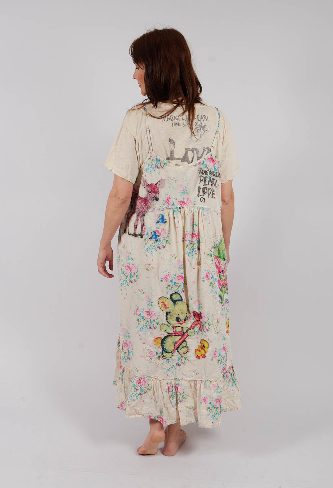 Applique Vianney Slip Dress in Bed of Roses