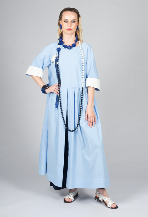 Open Tunic Dress in Sky Blue