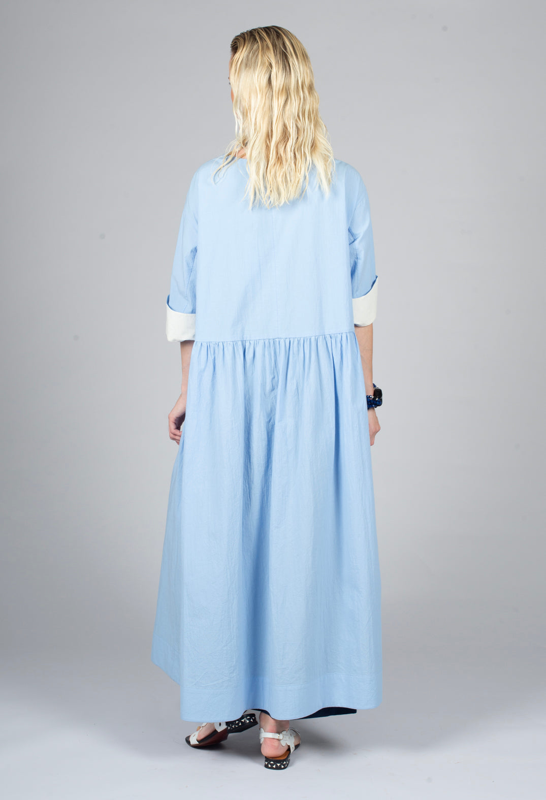 Open Tunic Dress in Sky Blue