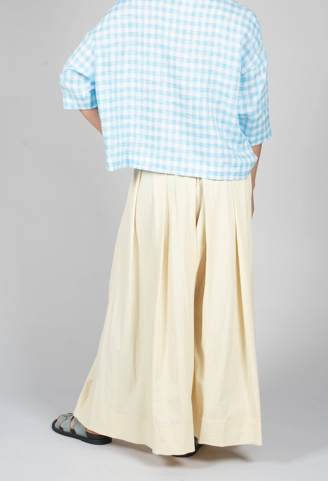 Pleat Front Trousers in Cream