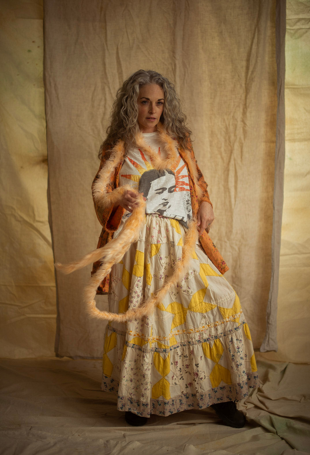 Julian Floral Kimono in Marmalade