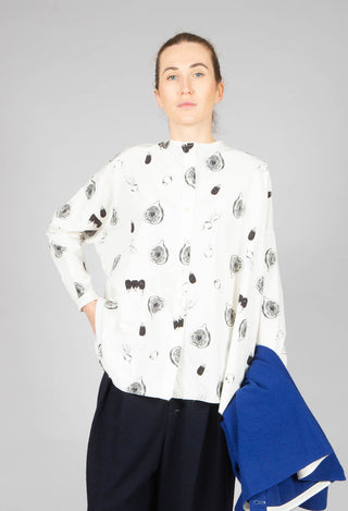 Collarless Shirt in Farmer's Market Print