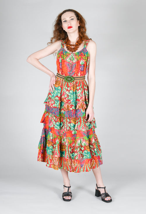 Tonique Dress in Red Floral Print