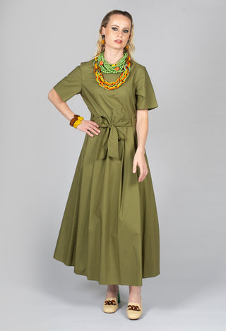 Long Belted Dress in Cactus