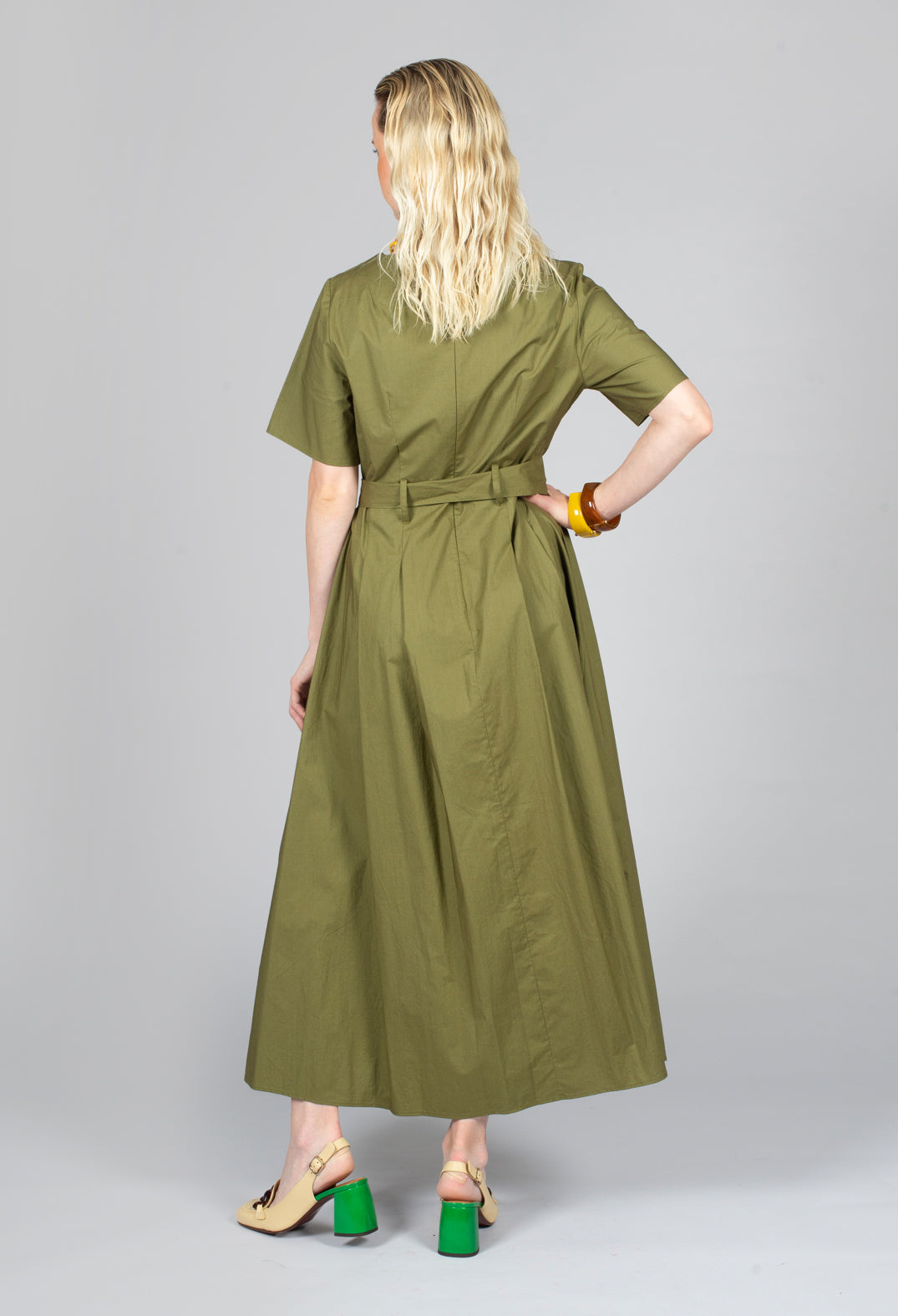 Long Belted Dress in Cactus