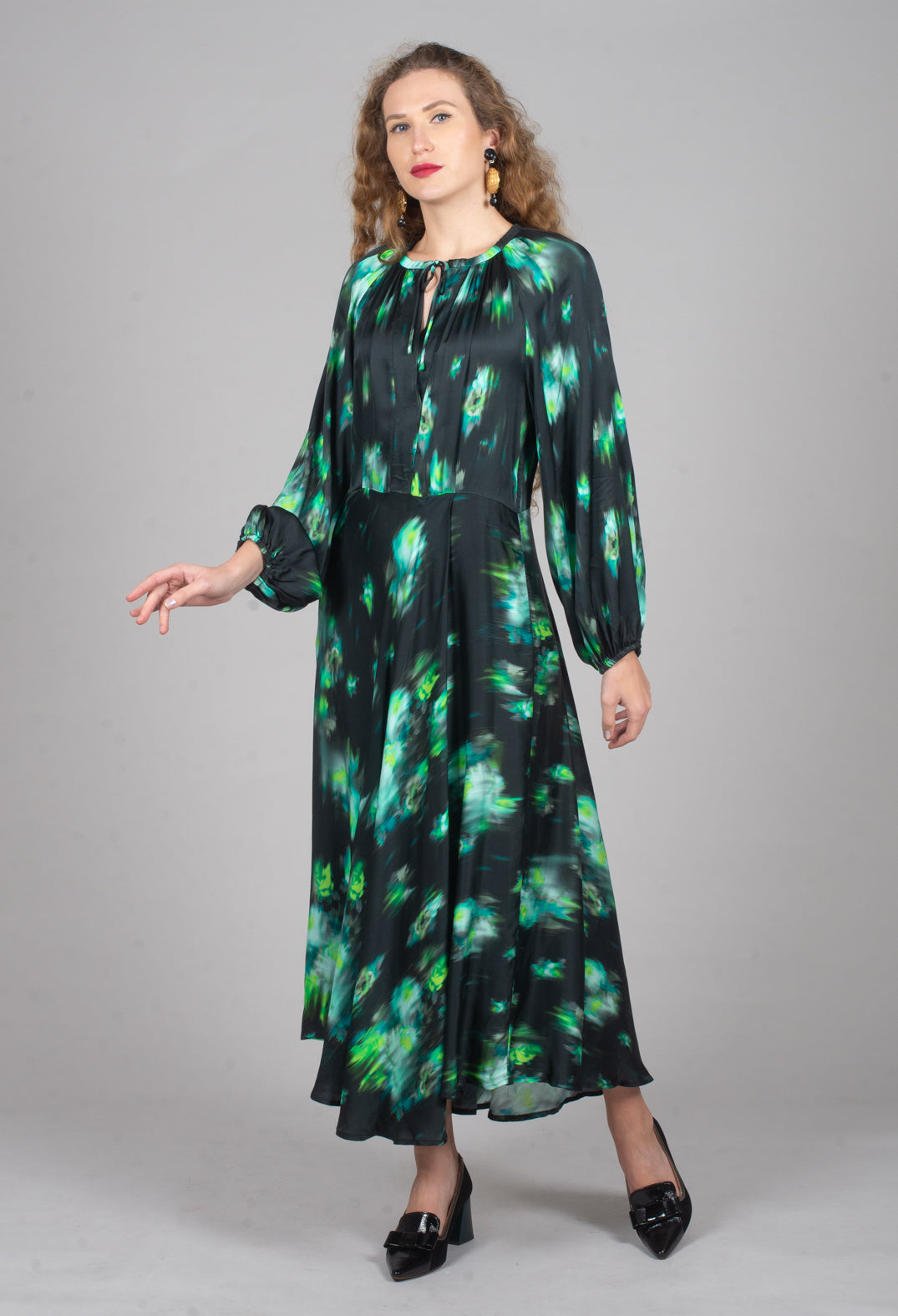 Beatrice B Louise Dress in Green and Black Print Beatrice B Louise Dress in Green and Black Print