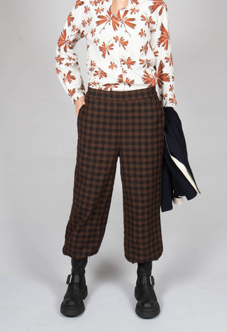 Pull On Trouser in Ebano Check