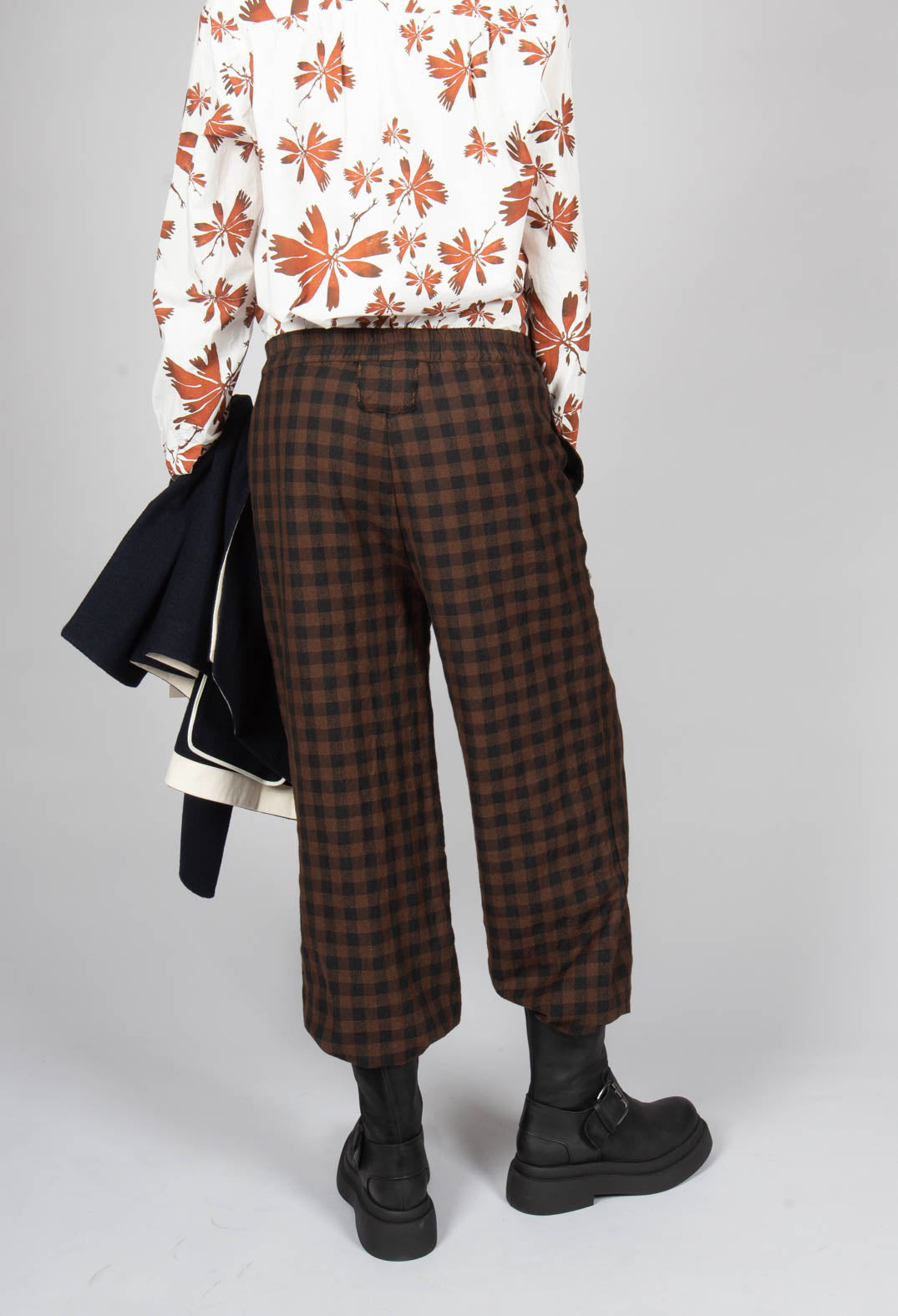 Pull On Trouser in Ebano Check