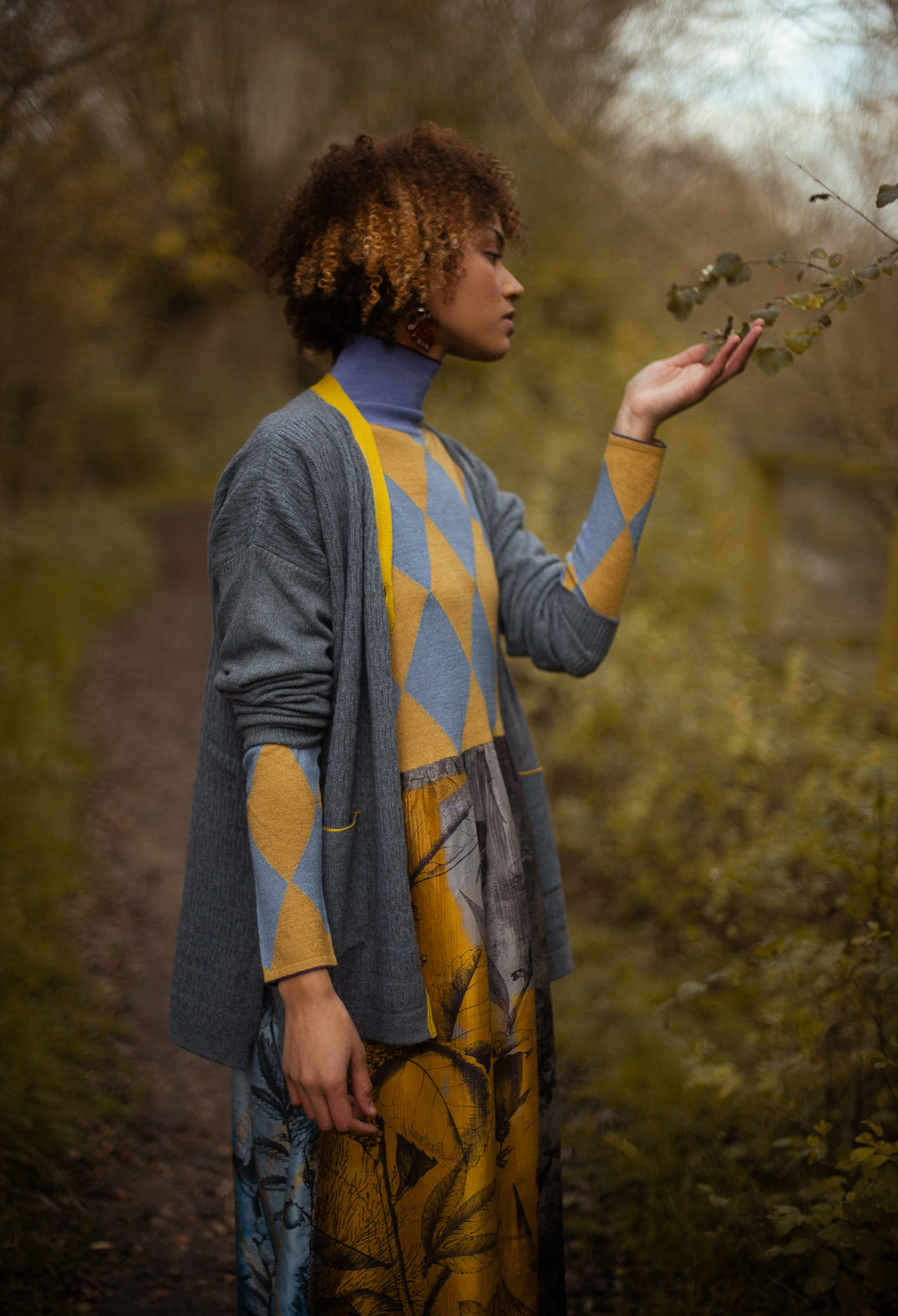 Long Cardigan in Jacaranda Weed