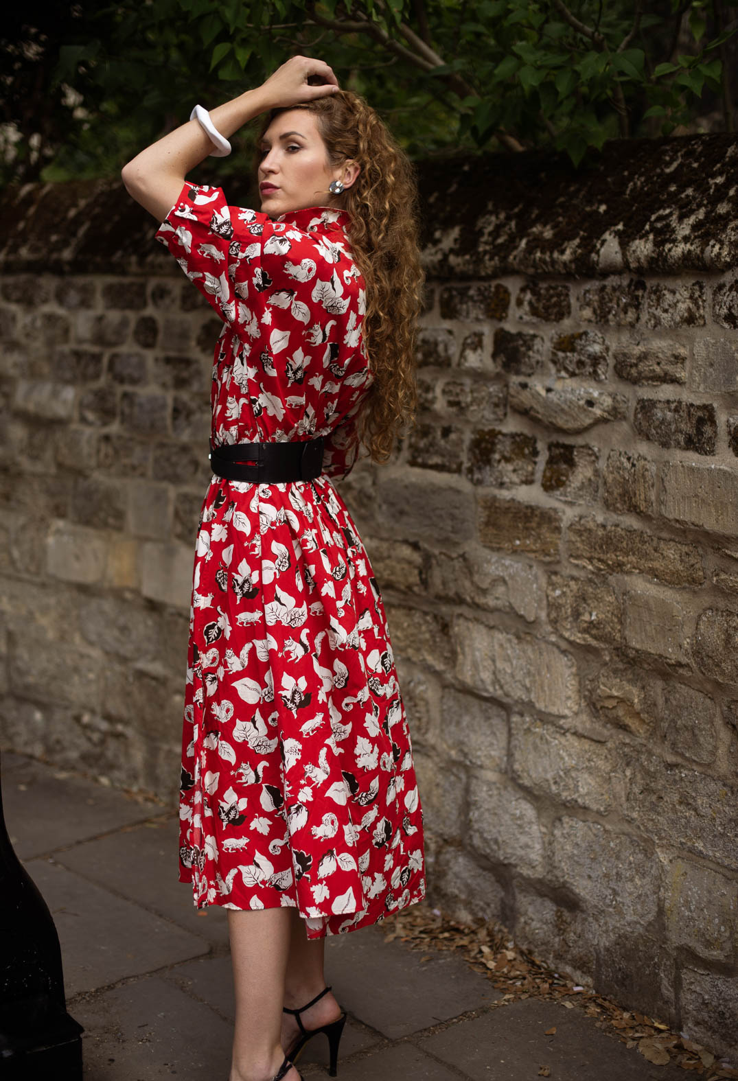 Beatrice B Cotton Midi Dress in Squirrel