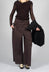 Jersey Wide Leg Trousers with Belt in Java