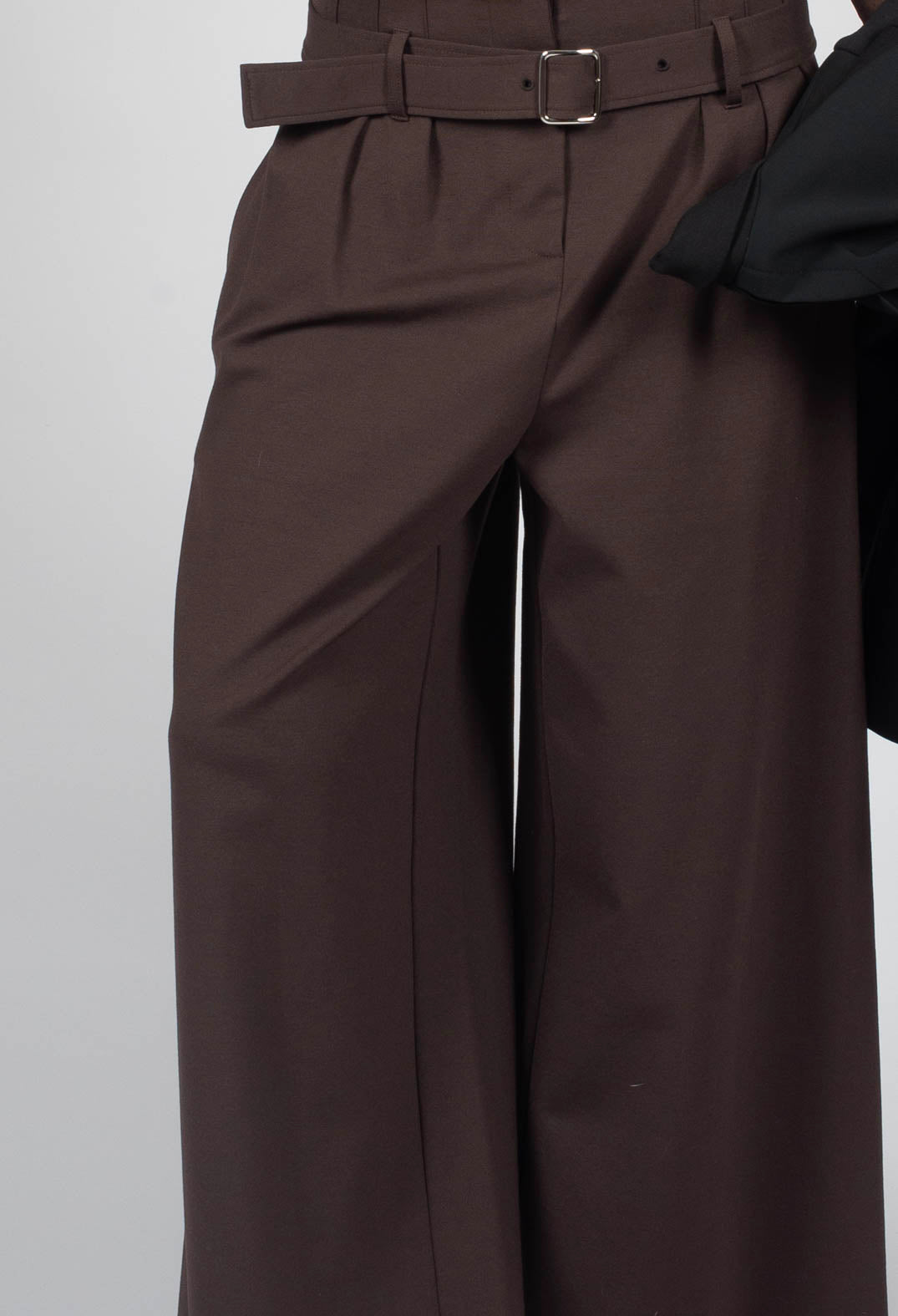 Jersey Wide Leg Trousers with Belt in Java