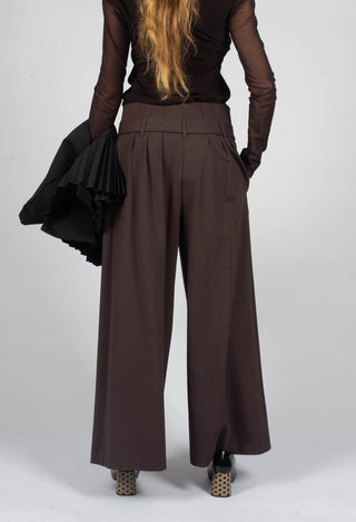 Jersey Wide Leg Trousers with Belt in Java