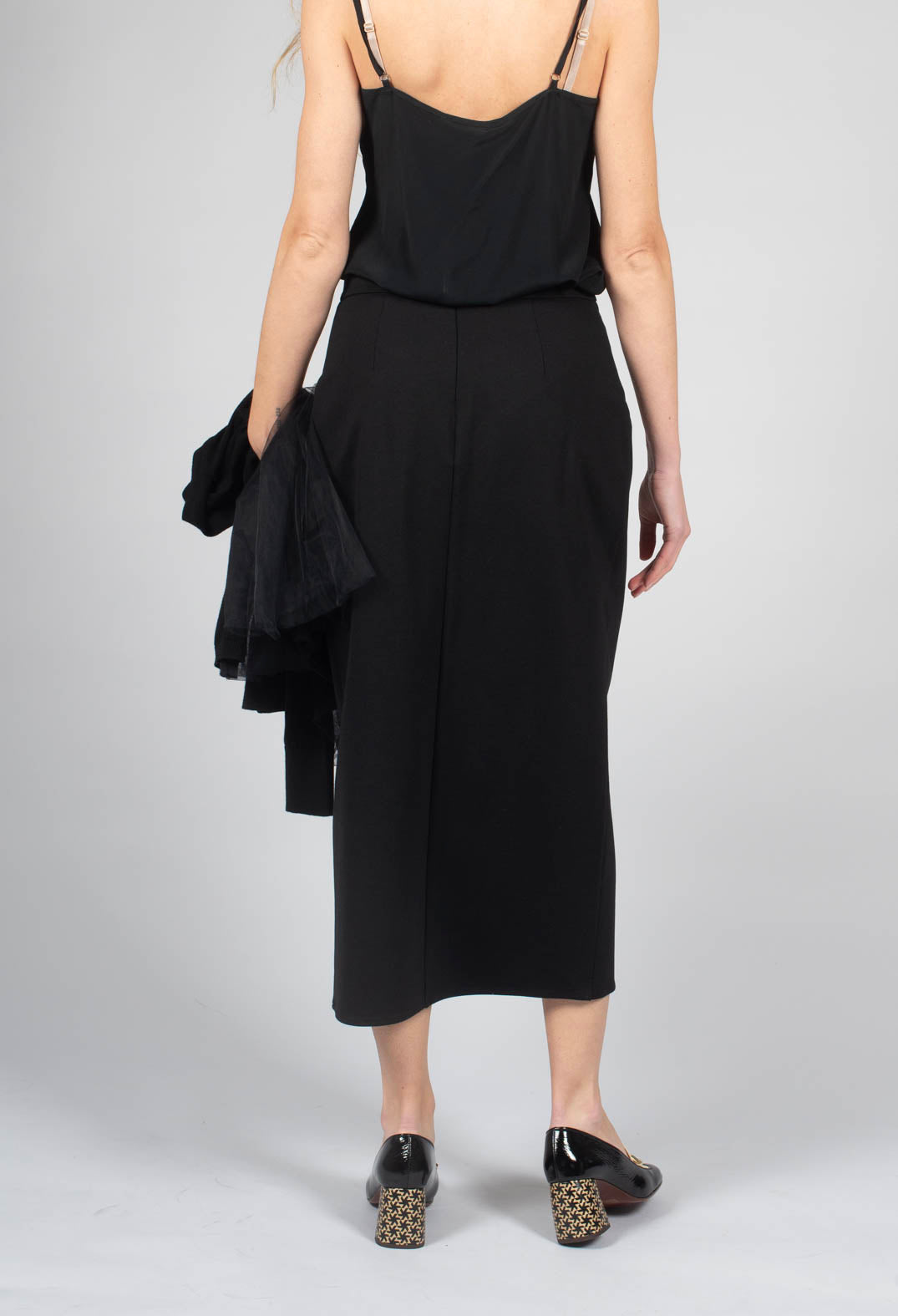 Jersey Pencil Skirt in Nero