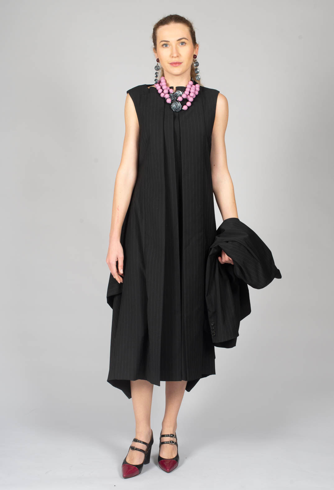 Sleeveless Smock Dress in Nero