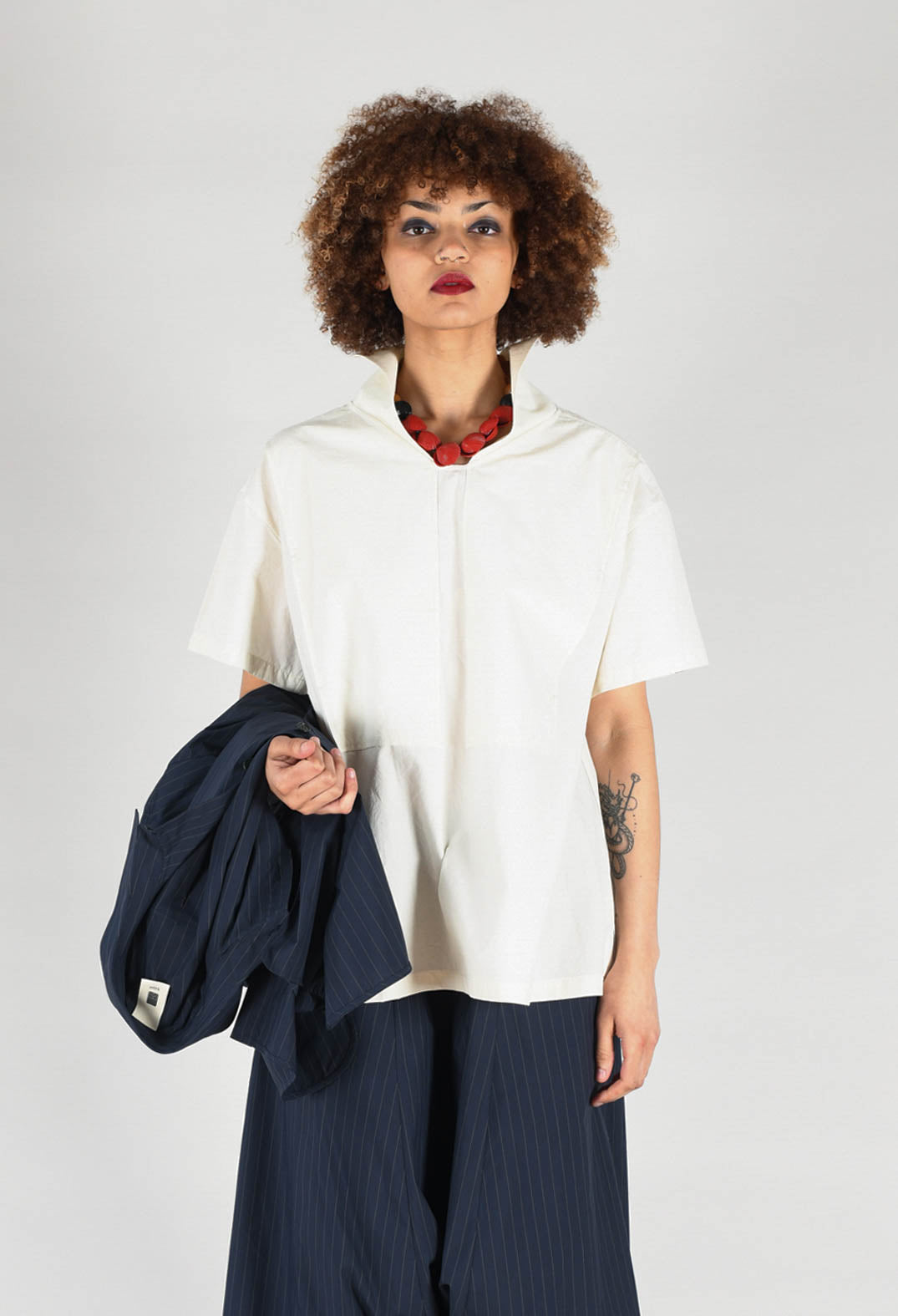 Sailor Collar Blouse in Off White