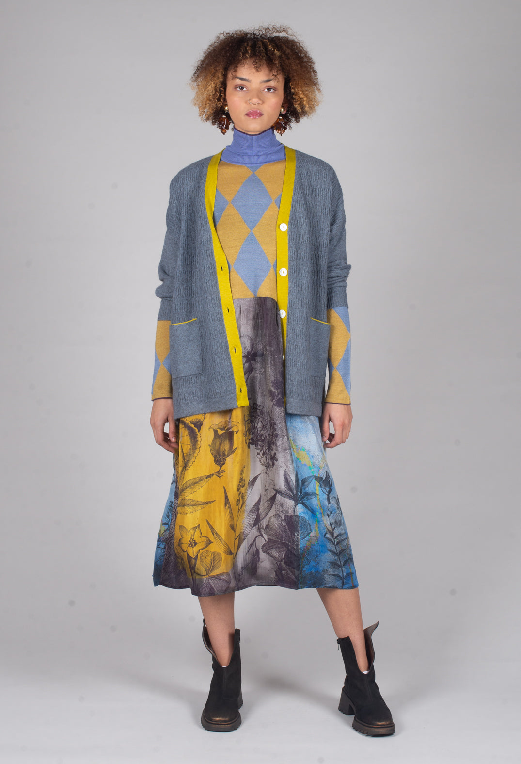 Long Cardigan in Jacaranda Weed