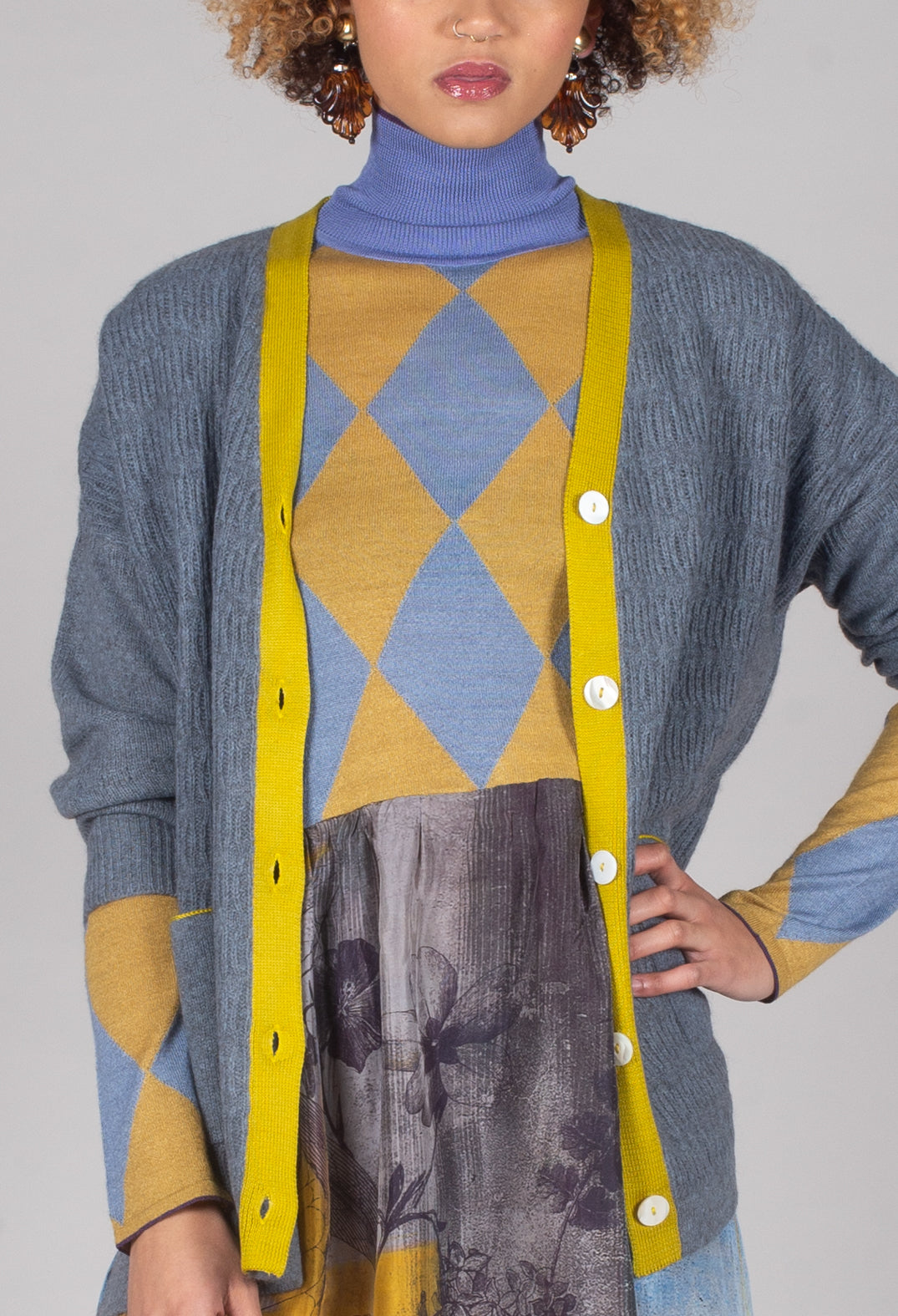 Long Cardigan in Jacaranda Weed