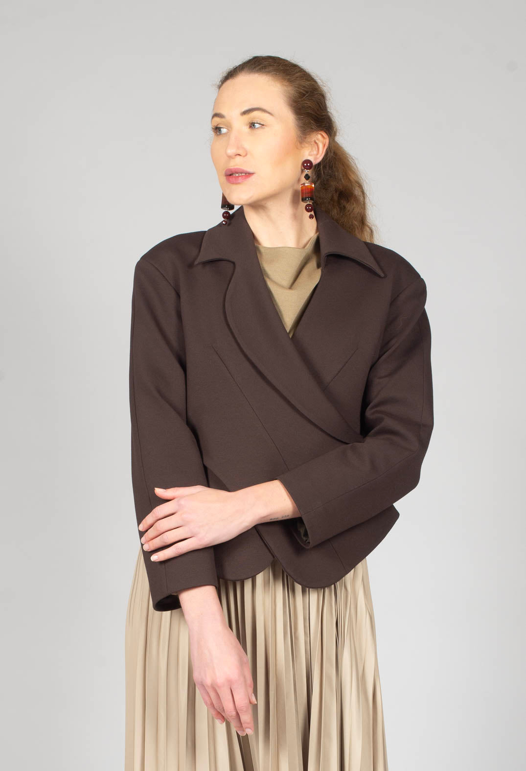 Jacket with Wrap Over Front in Java