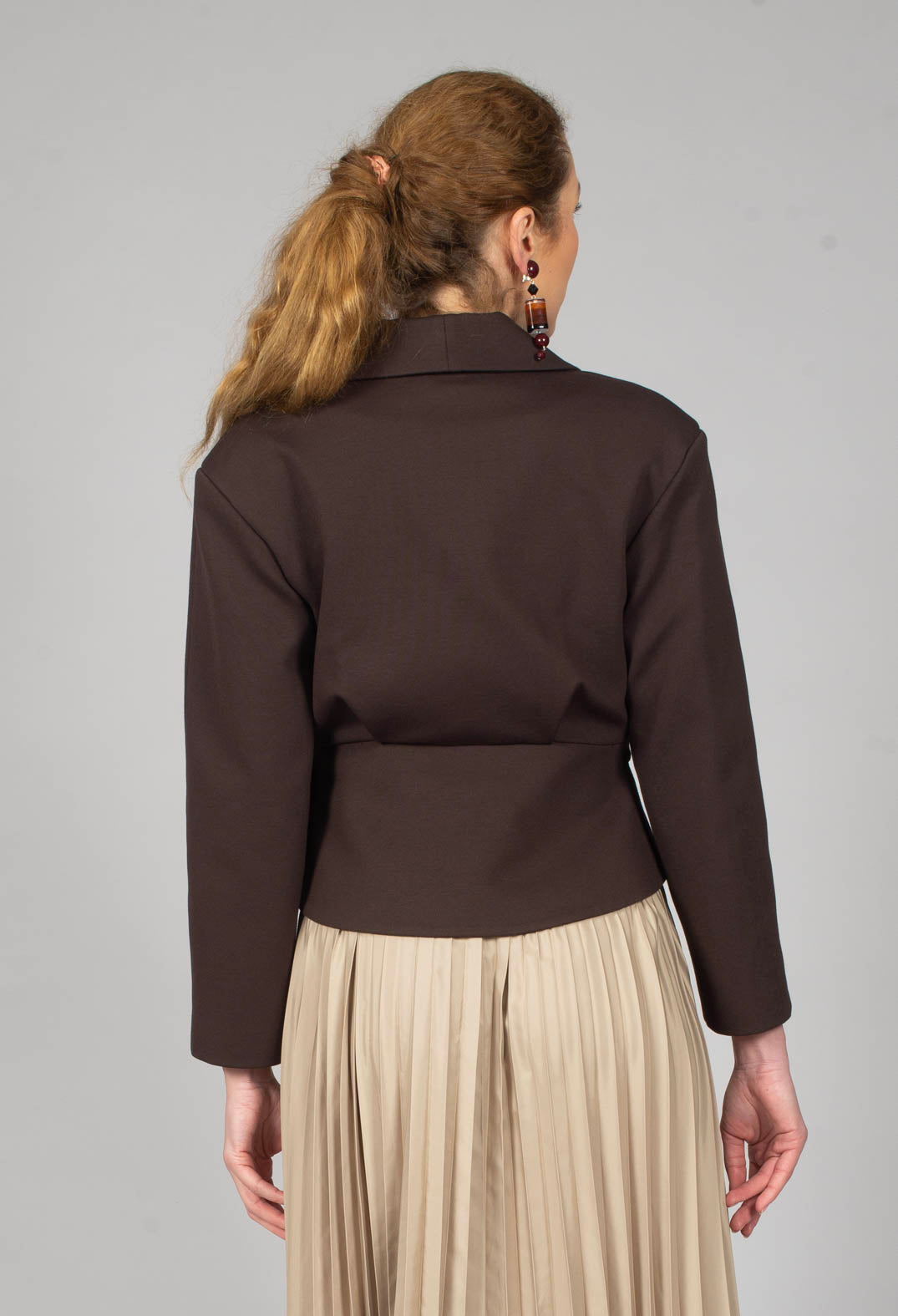 Mei Meij Jacket with Wrap Over Front in Java | Olivia May