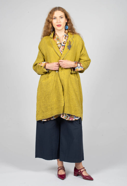 Linen Trench Coat in Original Mustard