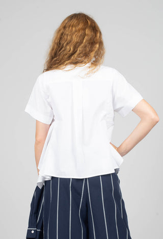 Frill Hem Shirt in Off White