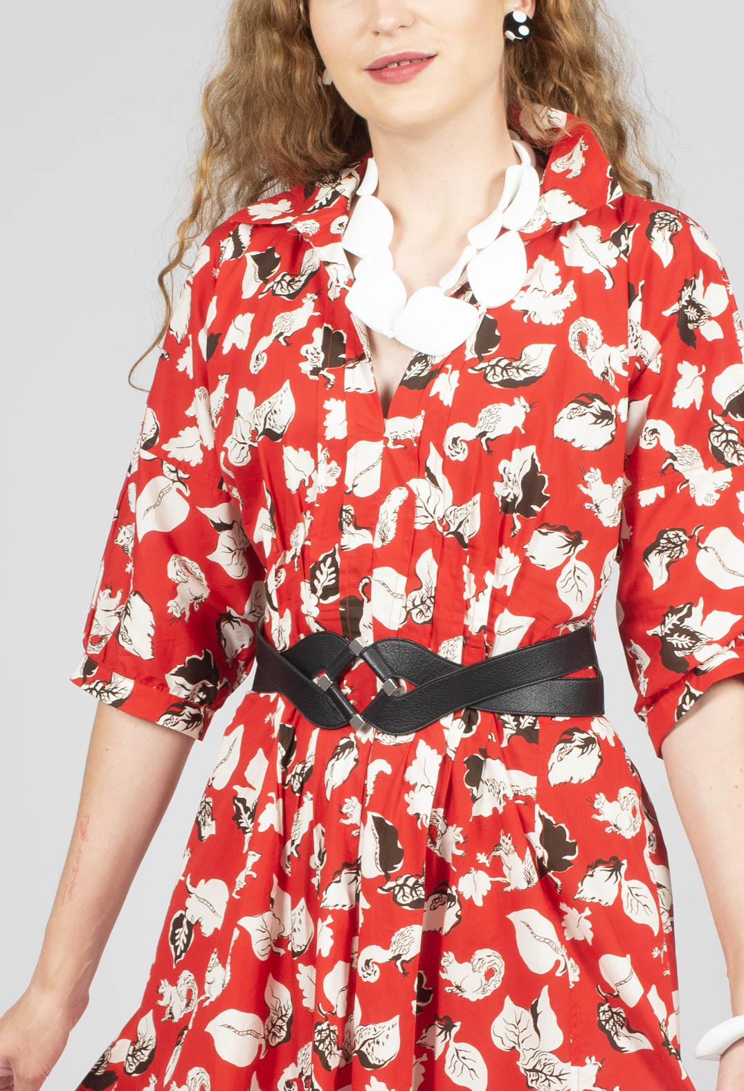 Cotton Midi Dress in Squirrel
