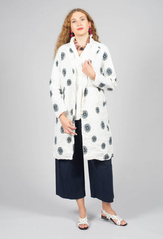Citrus Print White Coat