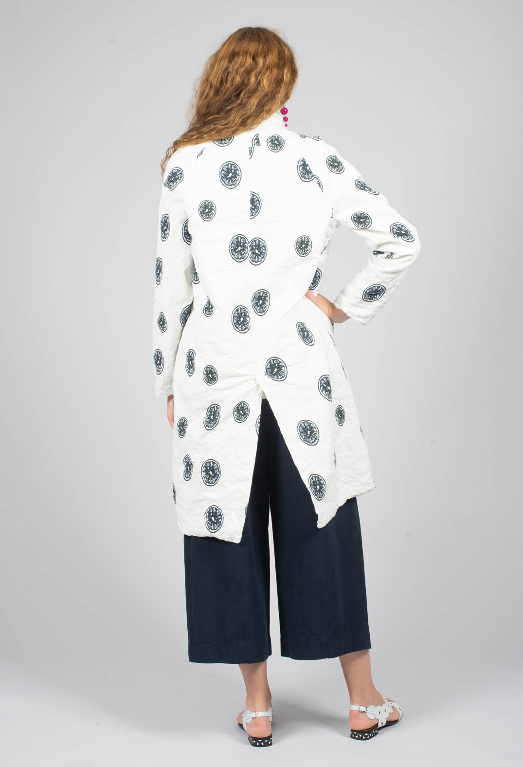 Citrus Print White Coat