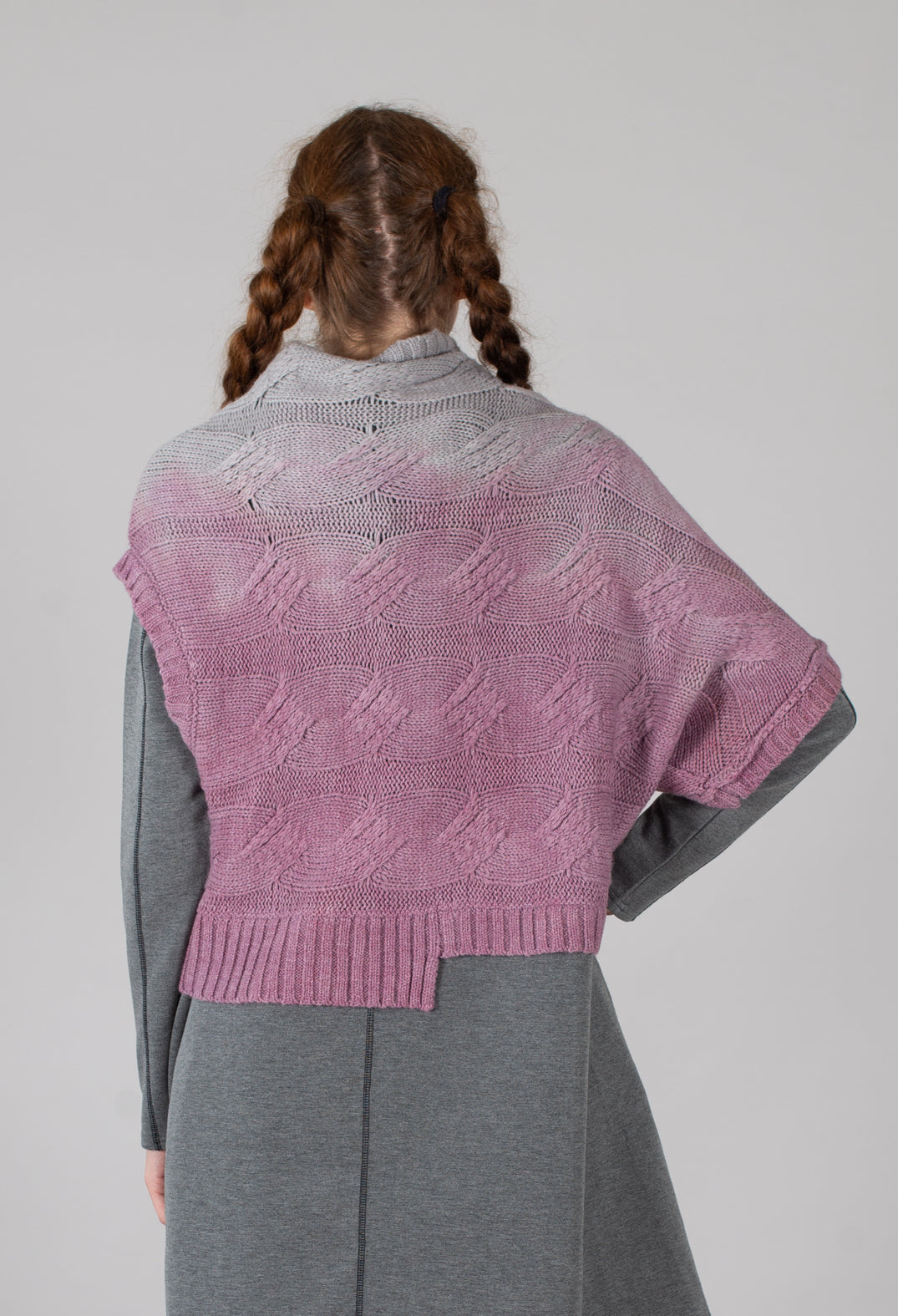 Short Sleeve Knitted Jumper in Pink