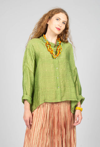 Aiko G Shirt in Dark Citron Check