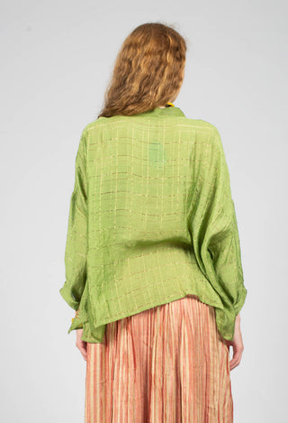 Aiko G Shirt in Dark Citron Check