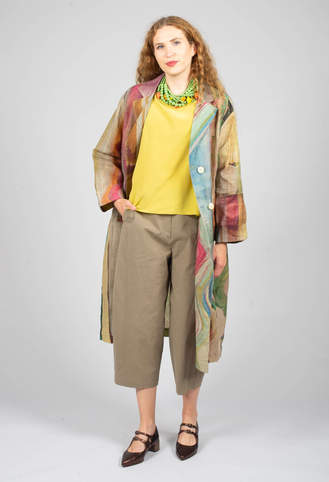 Drop Shoulder Short Sleeve Top in Yellow