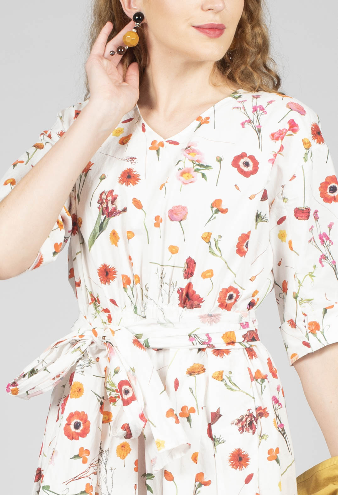 Roele Dress in Red Flower Print