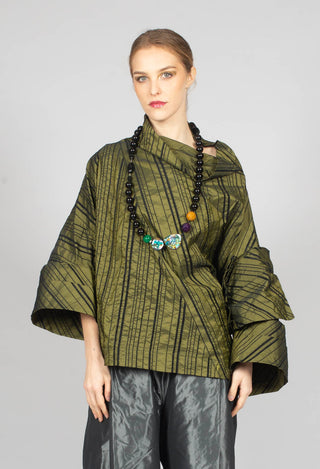 Top with Fabric Rose in Lime