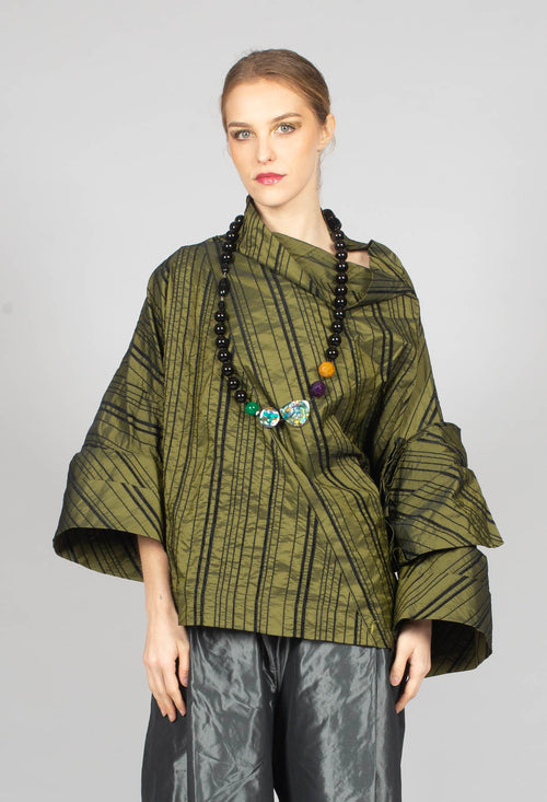 Top with Fabric Rose in Lime