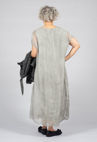 Long Dress with Short Sleeves in Grey Shadow