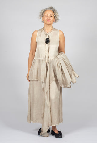 Sleeveless Dress in Sand Shell