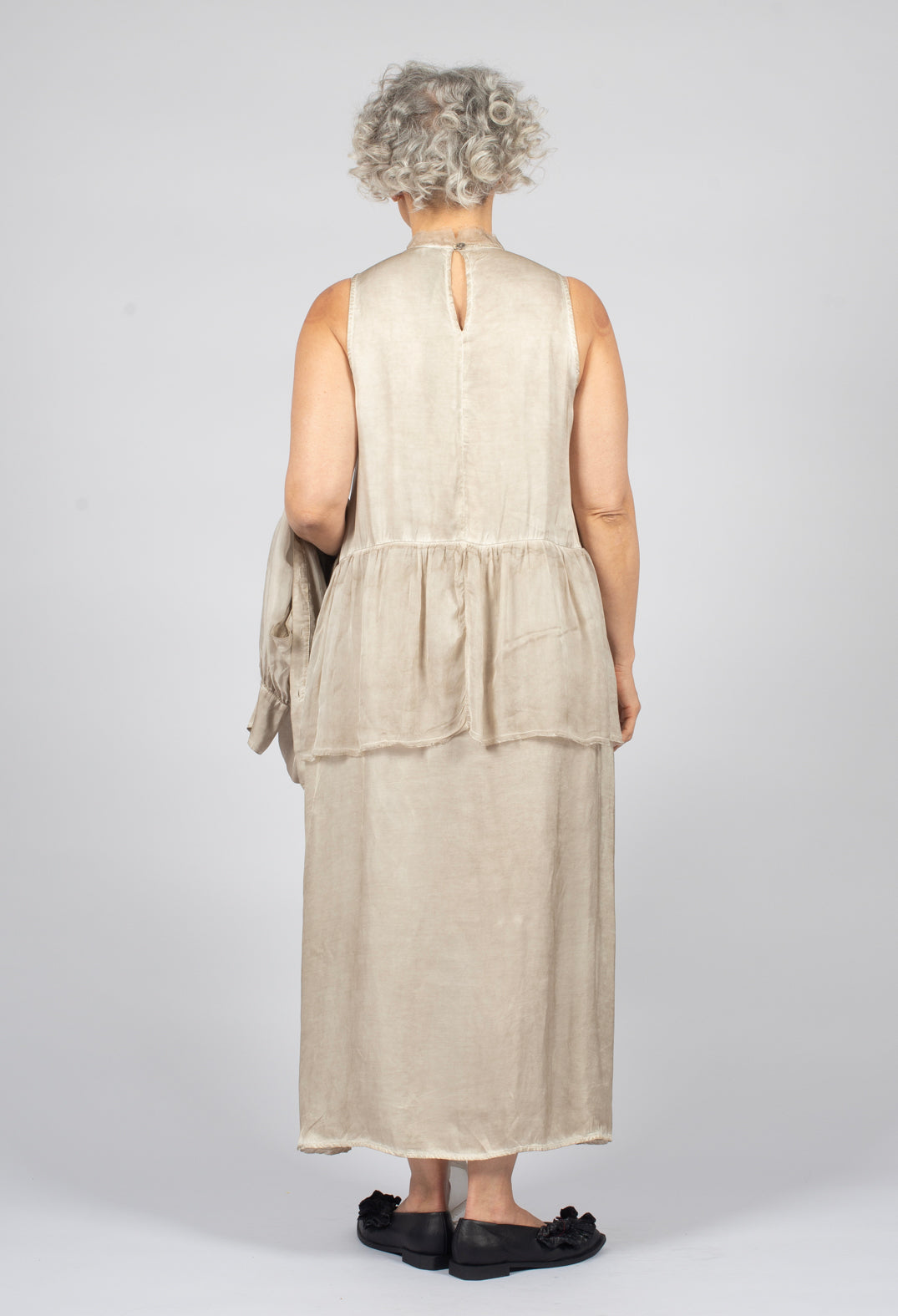 Sleeveless Dress in Sand Shell