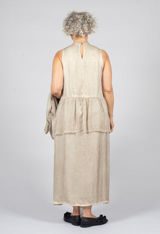 Sleeveless Dress in Sand Shell