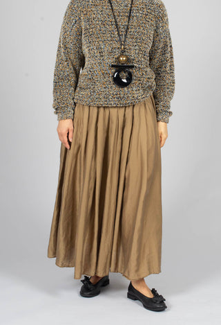 Pleated Long Skirt SC in Gold