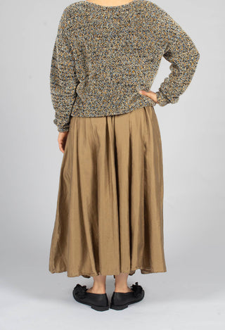 Pleated Long Skirt SC in Gold