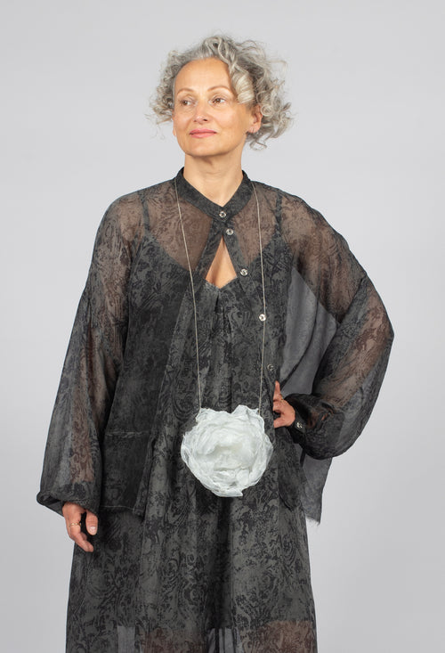 Long Sleeve Blouse in Anthracite Print