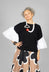 Shirt Sleeve Jumper in Nero and Off White