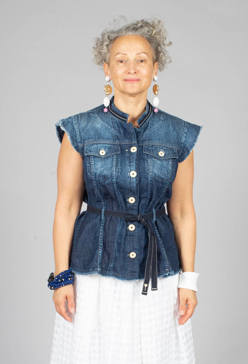 Raise Up Waistcoat in Denim Blue